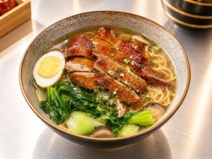 Ramen en soupe au canard rôti