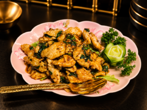 Poulet sauté au basilic