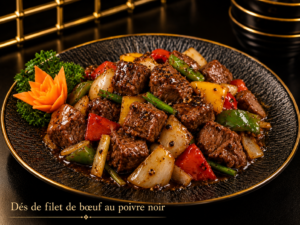 Dés de filet de bœuf au poivre noir